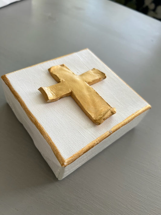 White and Gold Cross